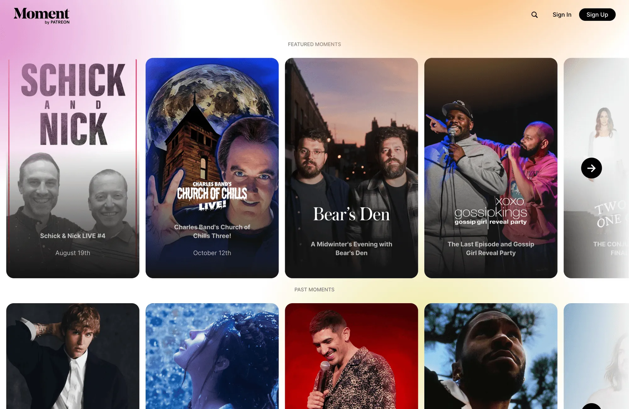 Moment website preview