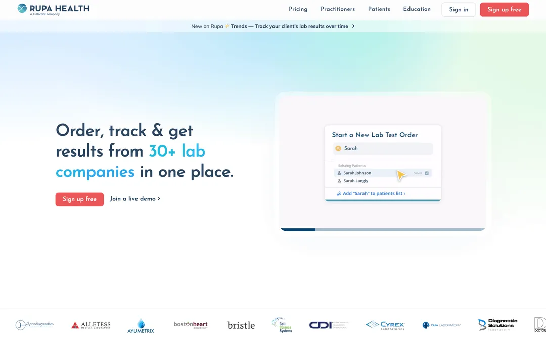 Rupahealth website preview