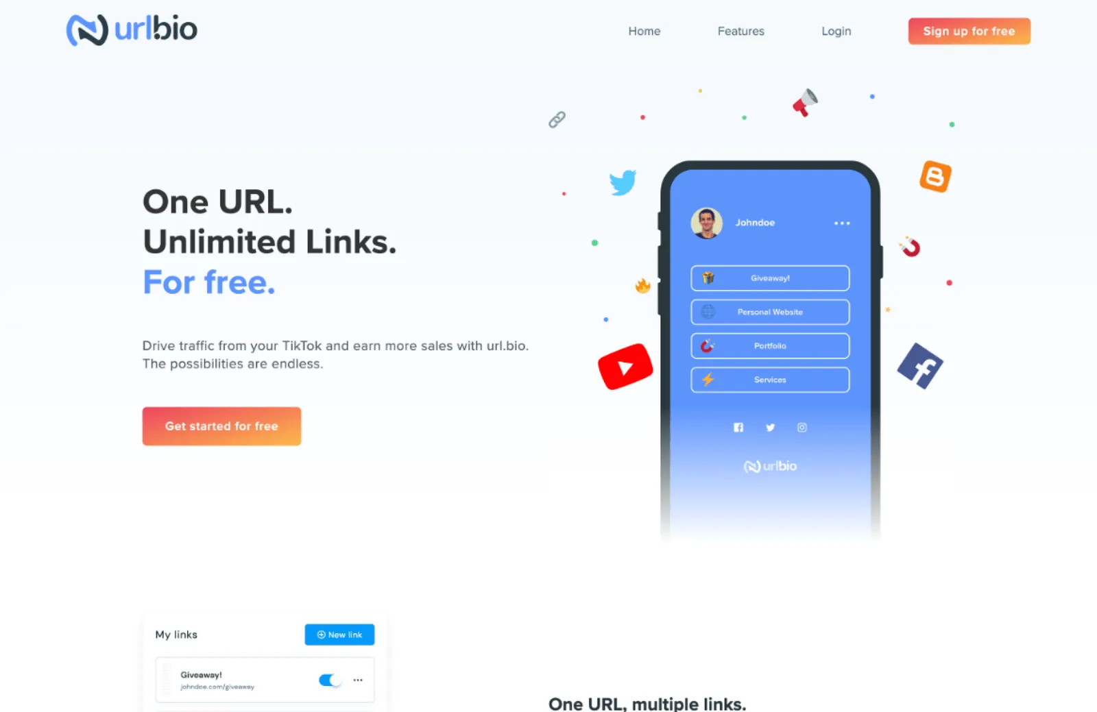 Urlbio website preview